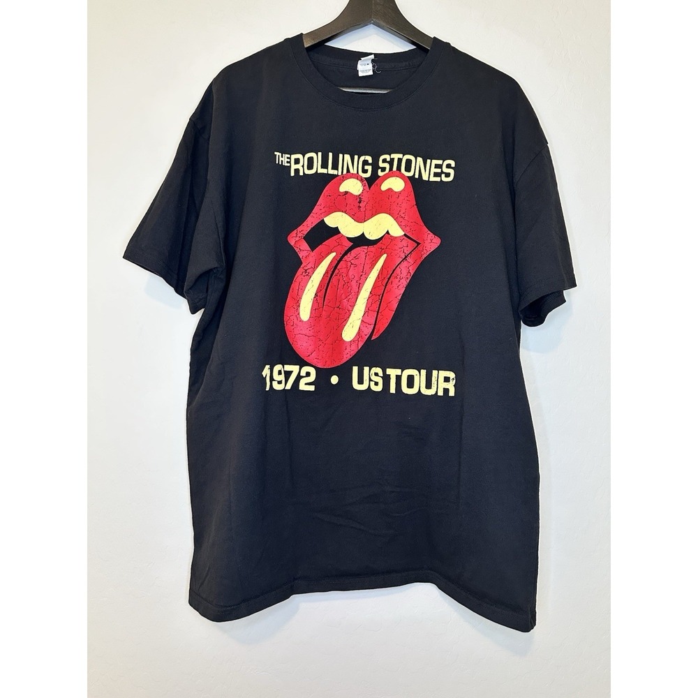 The Rolling Stones T-Shirt Men's Medium Vintage Re-Print 1972 US Tour Band Tee
